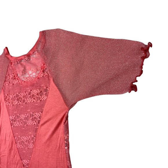 Angels Diamonds Tunic Top Womens S Red Whimsi Goth Indie Sleaze Soft Girl Glam - Picture 16 of 16